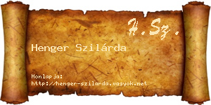 Henger Szilárda névjegykártya